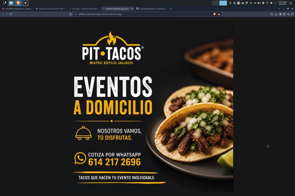 Eventos a domicilio de Pit Tacos con tacos de bistec estilo Jalisco en Chihuahua